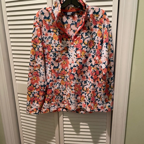 Lands' End Tops - Lands End fleece pullover with front zipper new without tag!